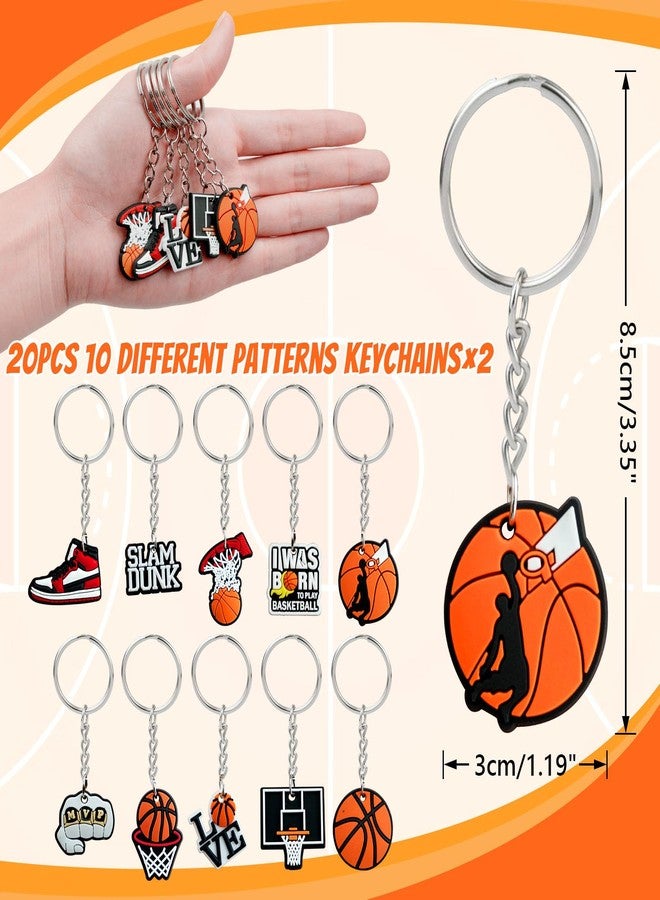 Grneric 110 Pcs Basketball Party Favors Drawstring Backpack with Keychains Silicone Bracelets Stickers for Sports Birthday Supplies Goodie Bags Basketball Themed Gifts - Image 4
